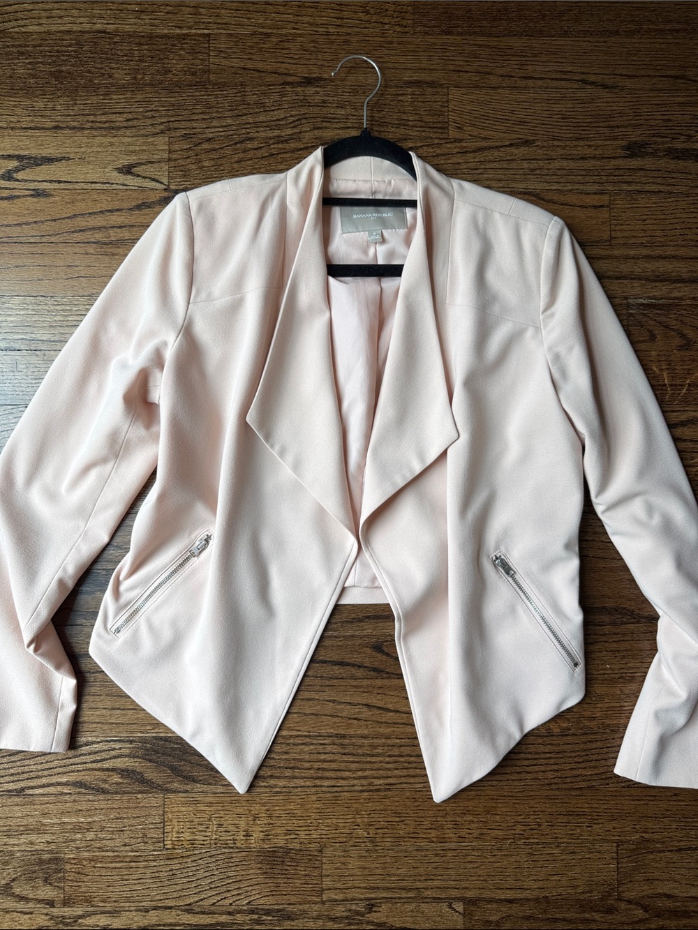 Banana Republic Factory Blush Pink Draped Open-Front Blazer